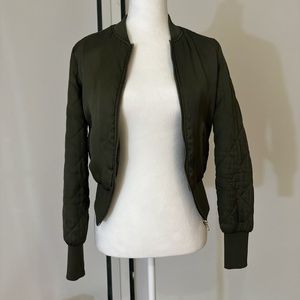 Olive green bomber jacket